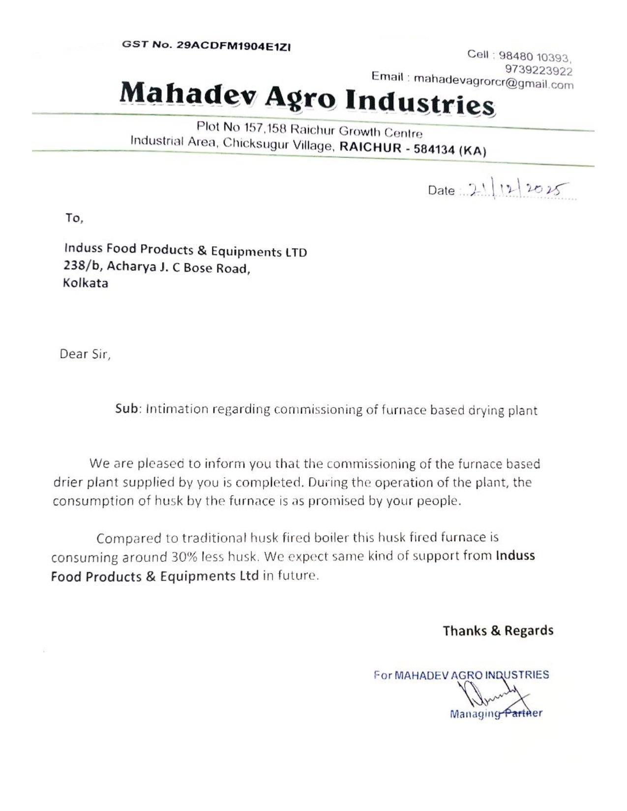 Customer Certificate- Mahadev Agro, Karnataka (1)_page-0001